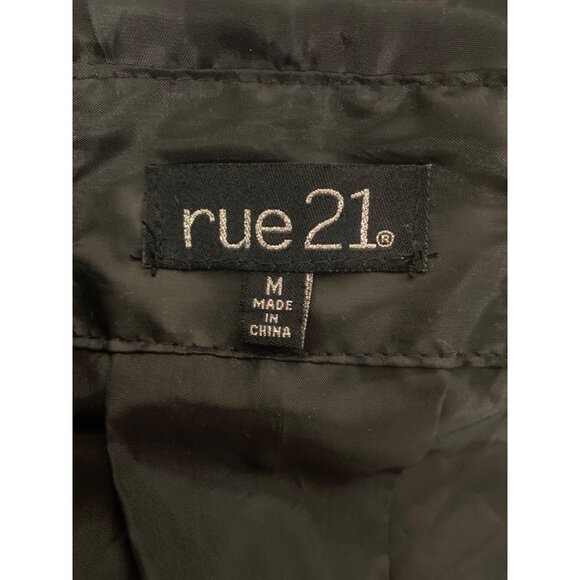 Rue21 Varsity Jacket Faux Fur Bomber Jacket Black Cream Bear Hug Comfy Cute - Picture 9 of 11